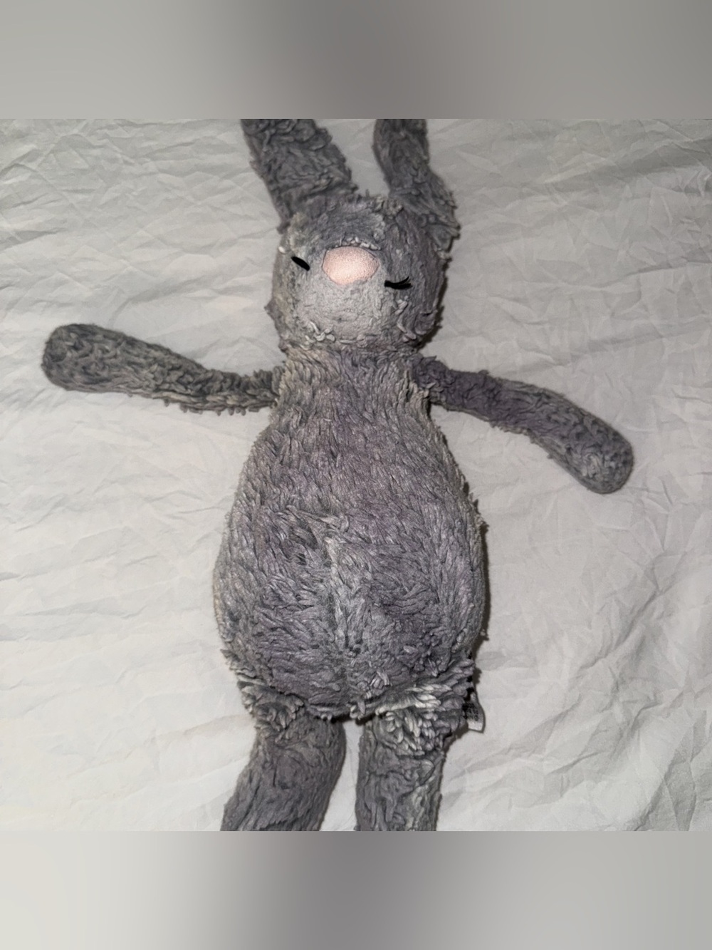 Plush Gray Bunny Stuffed Animal with Pink Nose‎ Jellycat